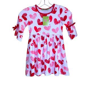 Millie Loves Lily Heart Print Dress 5 NWT